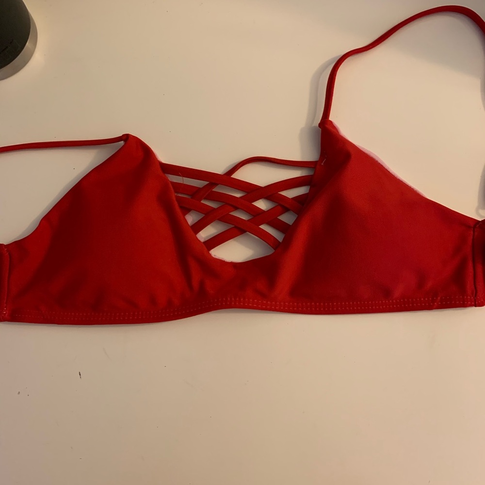 zaful red bikini top size small